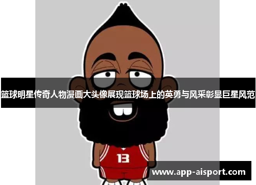 篮球明星传奇人物漫画大头像展现篮球场上的英勇与风采彰显巨星风范